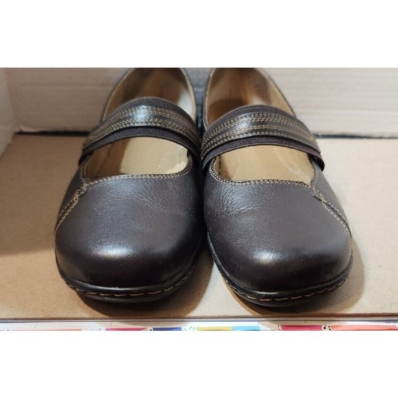 Clarks Active Air Geraldine Mary Jane Brown Leather Flats 10M‎ - Picture 9 of 13